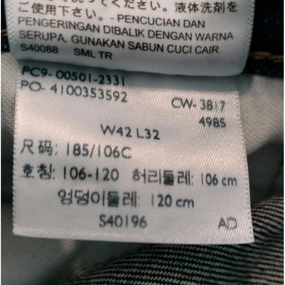 Levi's 501 Jeans Men 42x32 (Measures 40x31) Dark Wash Button Fly Straight Leg